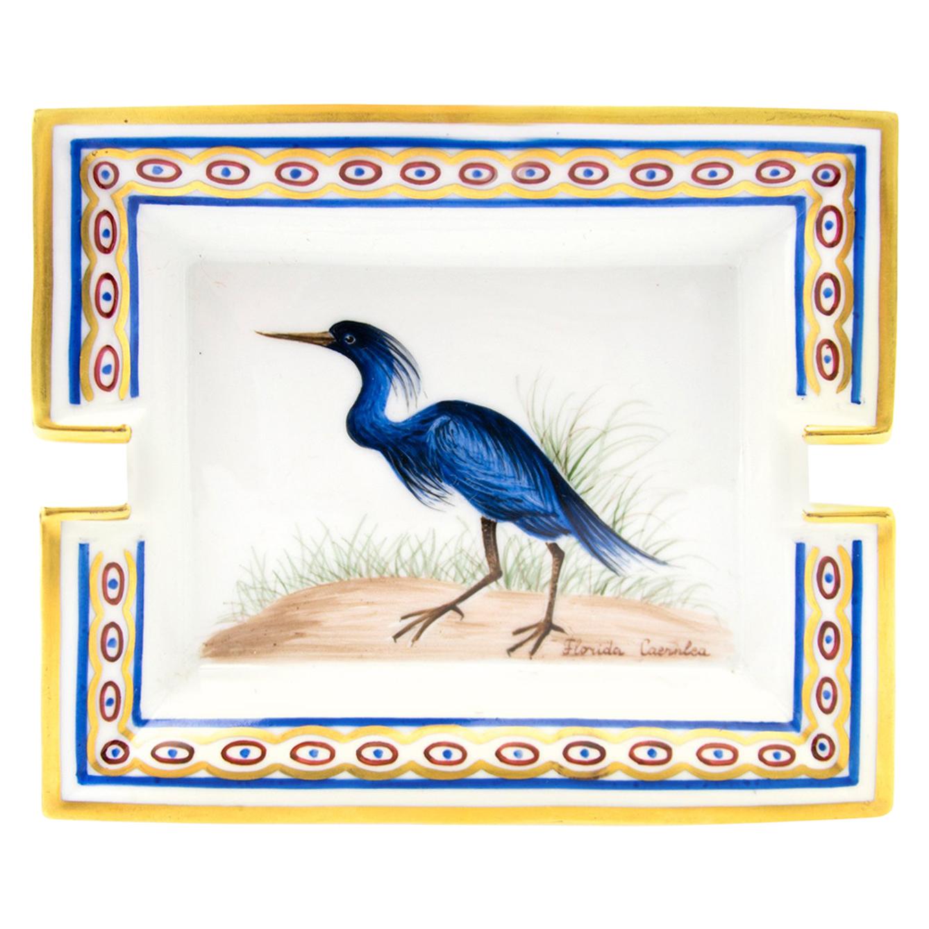 Hermès Ashtray Blue Bird 'Florida Caerulea'