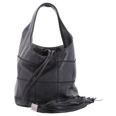 Chanel Square Stitch Tassel Hobo Quilted Leder Klein