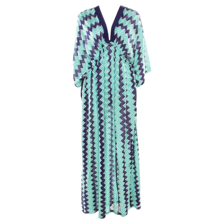 Missoni Mare Bicolor Chevron Patterned Knit Beach Cover Up Kaftan S For ...