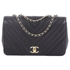 Chanel Statement Flap Bag Chevron Calfskin Small