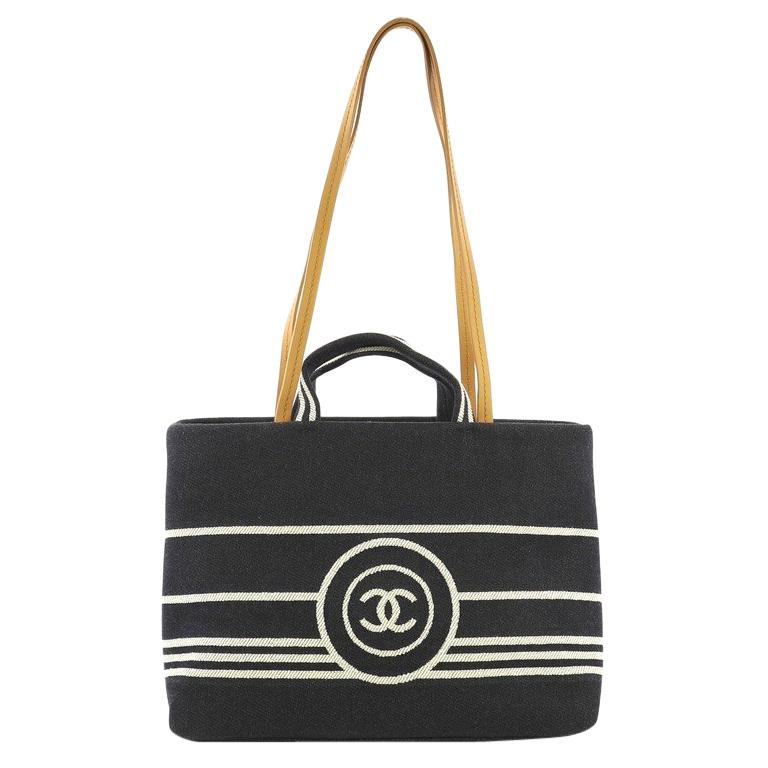Chanel CC Shopping Tote Denim Large For Sale at 1stdibs