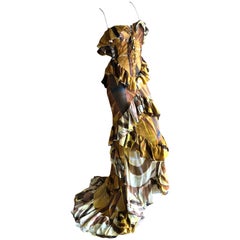 Emilio Pucci by Peter Dundas Ruffled Dress w Skin Baring Corset Lace Detailing