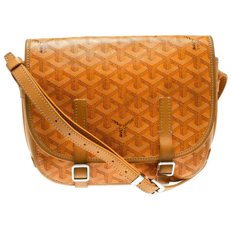Goyard Yellow Coated Canvas and Leather Crossbody Bag