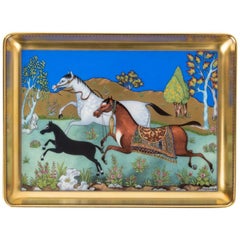 Hermès Plateau Cheval D'Orient Porcelaine Petit Modèle