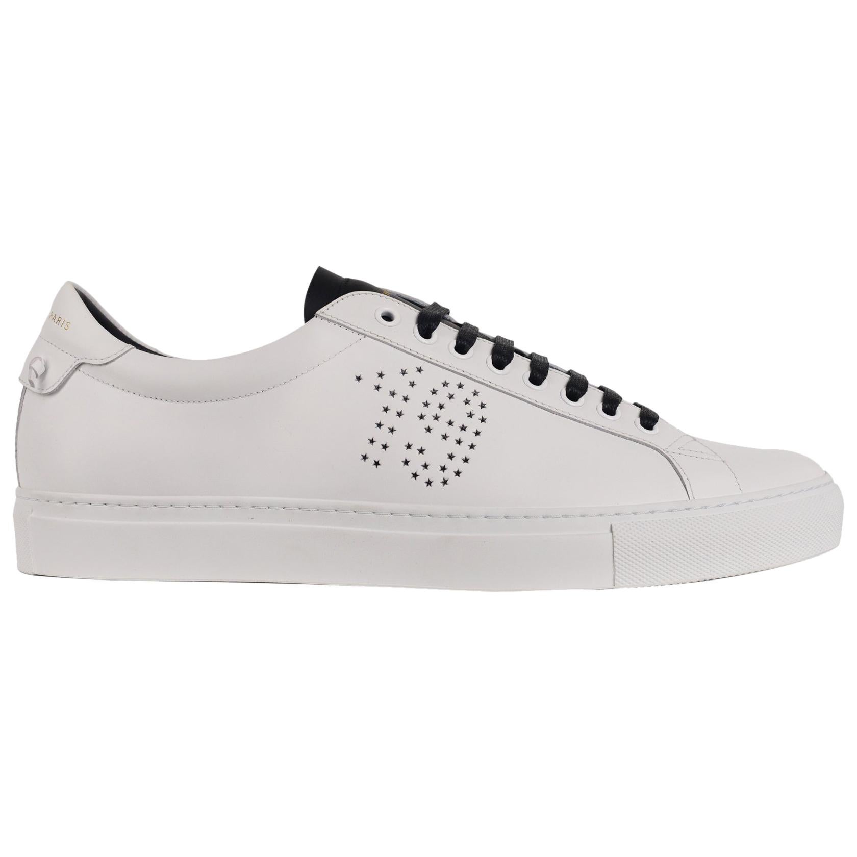 Givenchy Mens White Leather 1952 Perforated Star Sneakers For Sale at  1stDibs