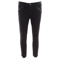 Dsquared2 Black Embellished Trim Stretch Denim Jeans S