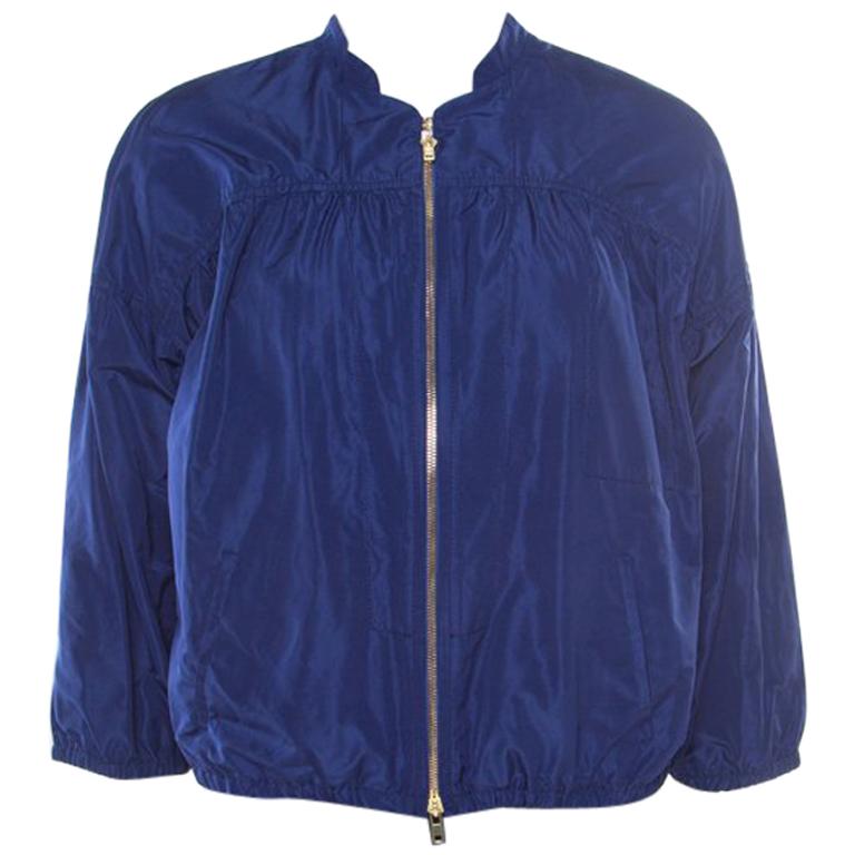 Miu Miu Cobalt Blue Windbreaker Zip Front Jacket S