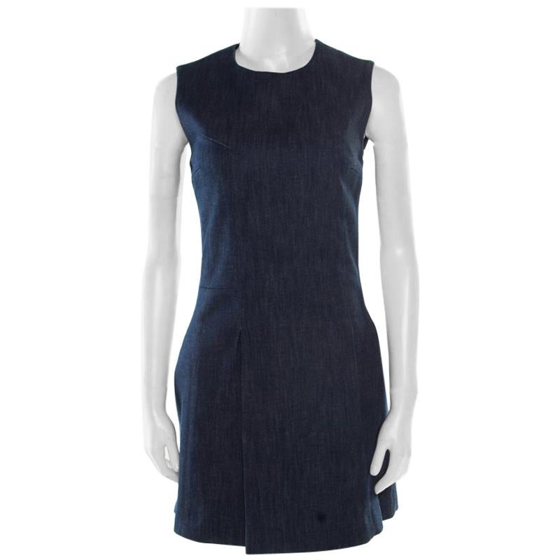 Victoria Beckham Indigo Dark Wash Denim Sleeveless Mini Dress S