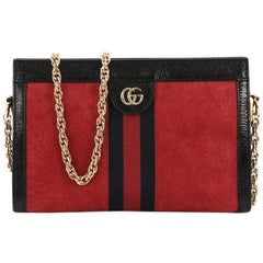 Gucci Ophidia Chain Shoulder Bag Suede Small