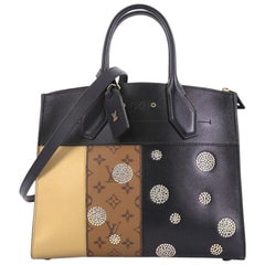 Louis Vuitton City Steamer Handbag Limited Edition Studded Reverse Monogram Canv