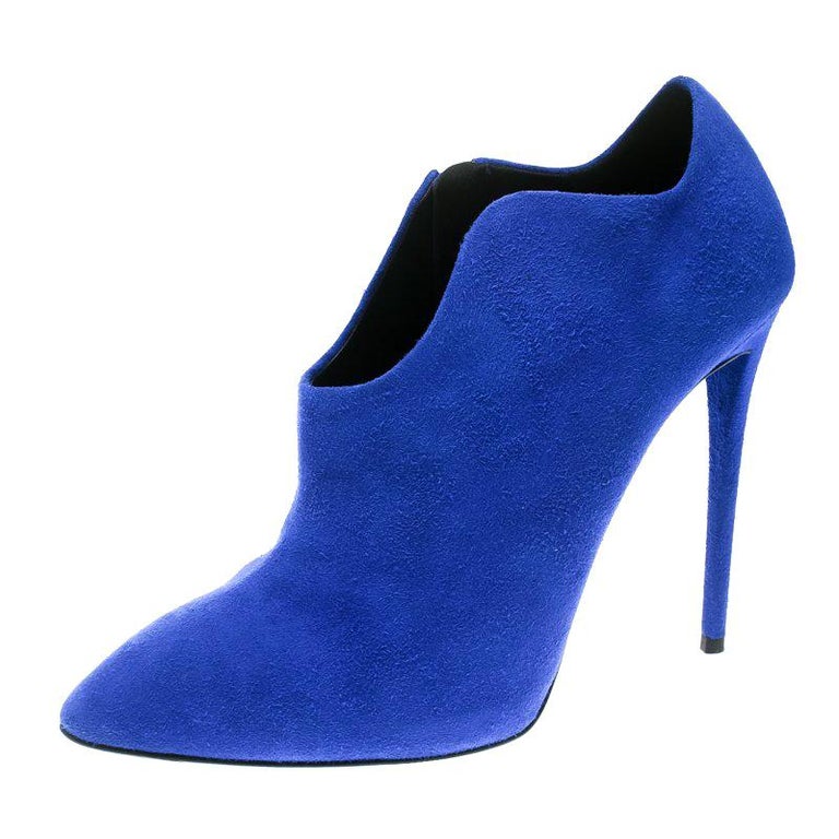 Giuseppe Zanotti Blue Suede Olinda Ankle Booties Size 37.5 For Sale at ...