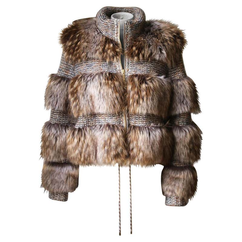 Chanel Faux Fur, Cashmere and Mohair Panelled Jacket at 1stDibs ...
