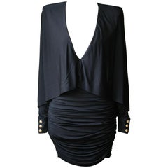 Balmain Cape-Effect Mini Dress  