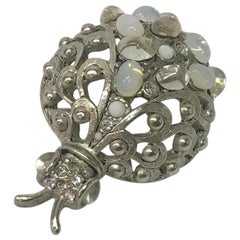 Vintage Ladybug brooch with gems set by designer Oscar De La Renta.