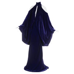 Jean Louis Scherrer Haute Couture purple velvet evening dress, A/W 2005