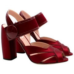 Miu Miu Burgundy Red High-Block Giordana Sandal Heels US 8.5