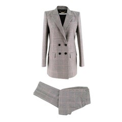 Givenchy Houndstooth Pattern Silk & Wool-blend Suit US 6