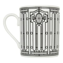 Hermes H Deco Mugs White and Black Set of Two new