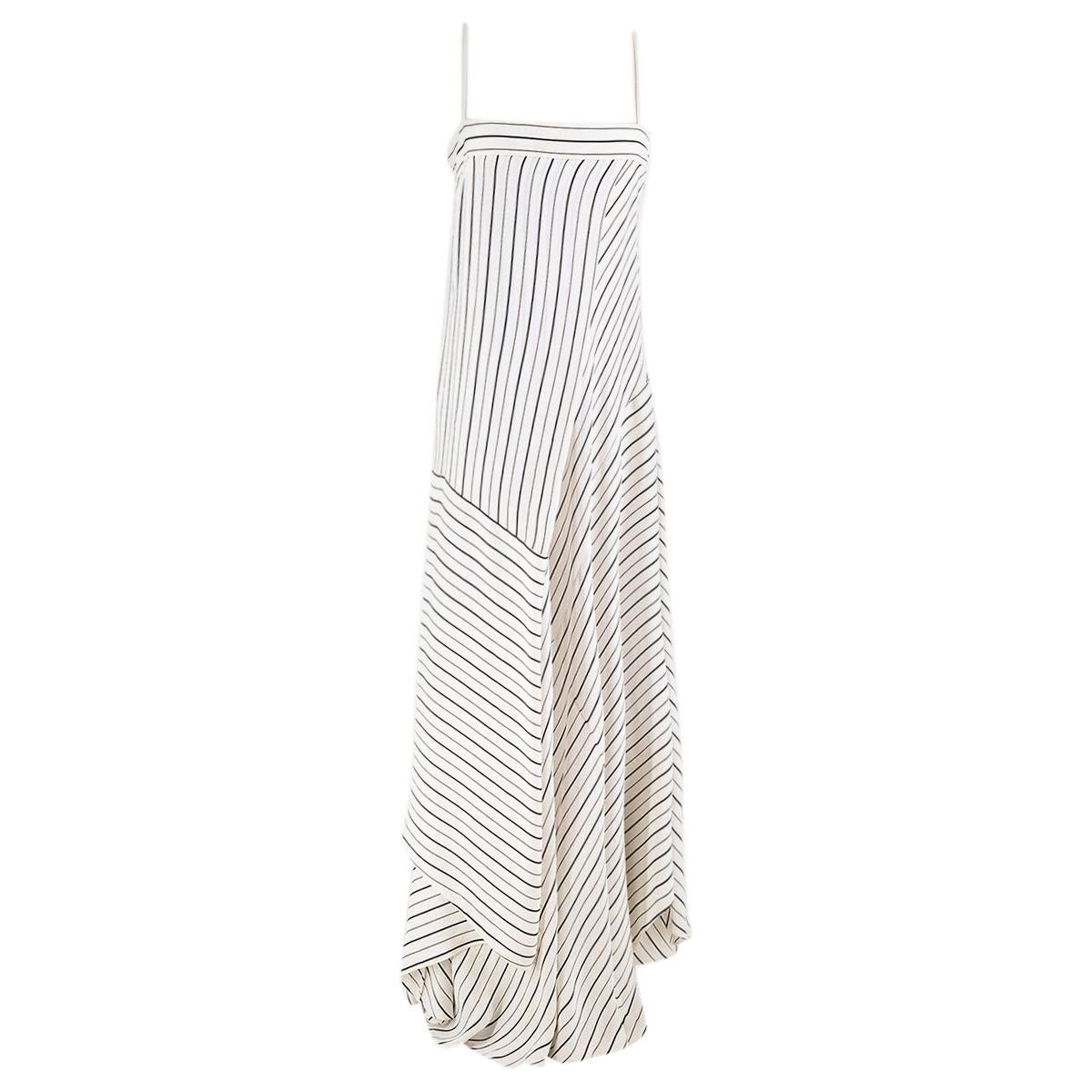 Chloe Striped Asymmetric-Hem Maxi Dress US 6 For Sale