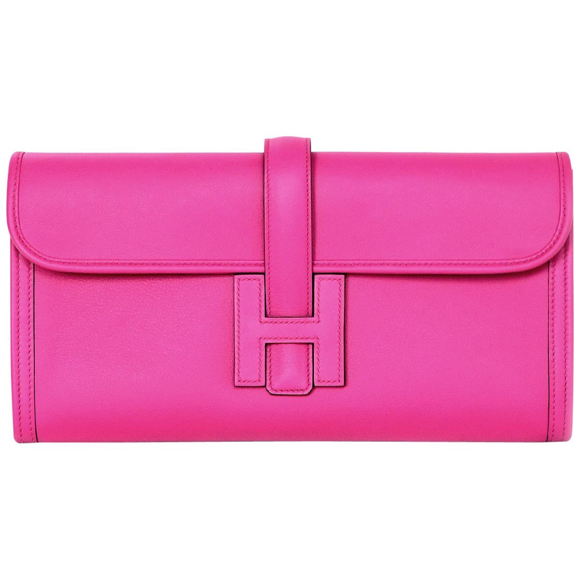 Hermes Magnolia Swift Leather Jige Elan 29 Clutch Bag