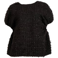 CELINE by Phoebe Philo black tweed pullover top - runway 2016