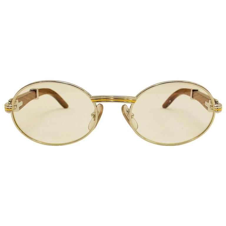 Vintage Cartier Giverny Palisander 18K Gold and Rosewood Glasses 51 20 at  1stDibs | cartier palisander rosewood, cartier giverny glasses