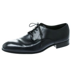 Giorgio Armani Blue Leather Oxford Shoes Size 40