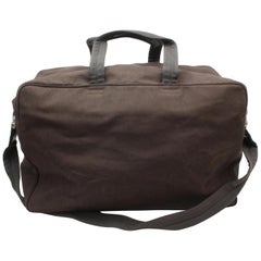 Prada Boston Duffle with Strap 869642 Brown Canvas Weekend/Travel Bag