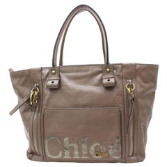 Chloé Large Zip Shopper Tote 869608 Brown Leather Shoulder Bag
