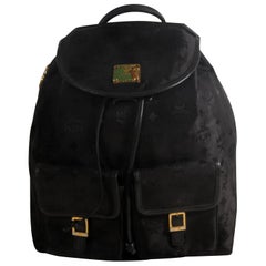 MCM Monogram Visetos Jacquard Twin Pocket 869448 Black Nylon Backpack