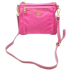Prada Tessuto Messenger 868871 Pink Nylon Cross Body Bag