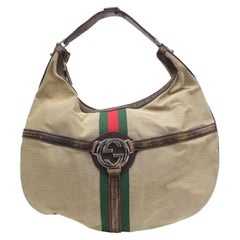 Gucci Sherry Web Interlcocking Reins Hobo 868707 Brown Canvas Shoulder Bag