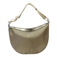 Gucci Khaki Web Hobo 868683 Gold Nylon Shoulder Bag