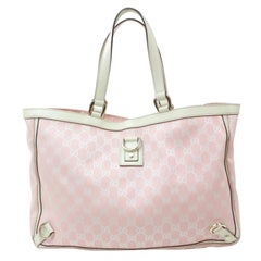 Gucci Abbey Monogram D-ring 868471 Pink Canvas Tote