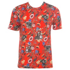 Louis Vuitton Red Demonic Owl Printed Cotton T-Shirt M