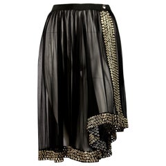 1980 AZZEDINE ALAIA silk chiffon skirt with grommets