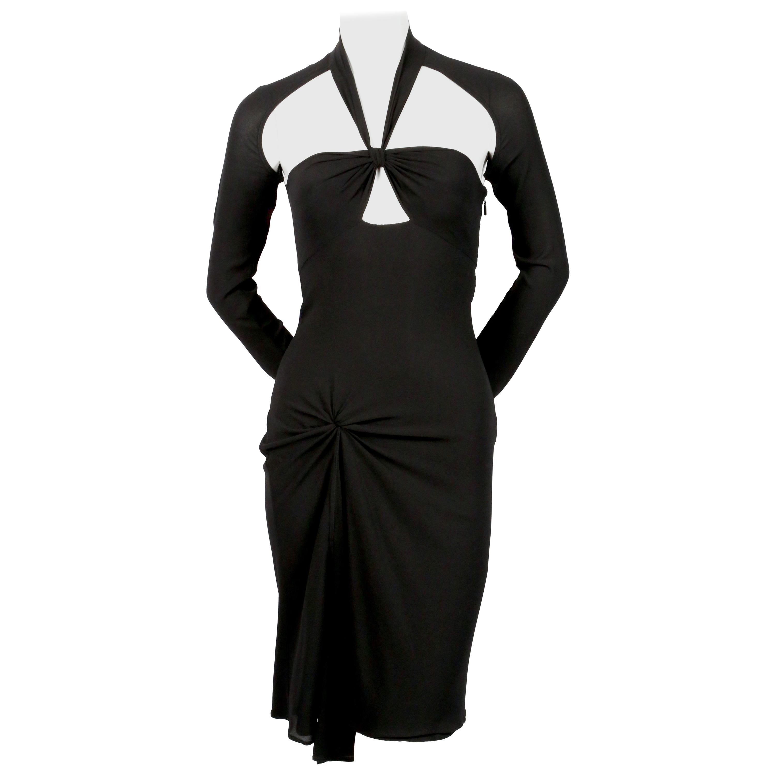 2003 GUCCI by TOM FORD black silk dress with cut-outs