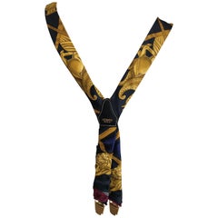 Hermes Vintage Mens Silk Scarf Suspenders