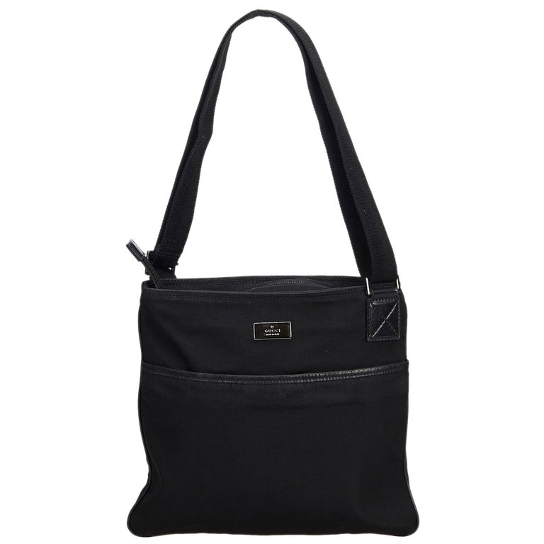 Gucci Black Nylon Fabric Crossbody Bag Italy at 1stdibs