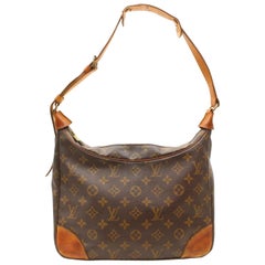 Louis Vuitton Boulogne Monogram Zip Hobo 868321 Brown Coated Canvas Shoulder Bag