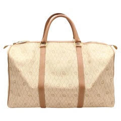 Dior Signature Oblique Trotter Boston Duffle 868163 Beige Canvas Travel Bag
