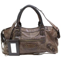 Used Balenciaga The City 2way 867350 Brown Leather Shoulder Bag