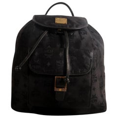 MCM Monogram Visetos 869660 Black Nylon Backpack For Sale at 1stDibs