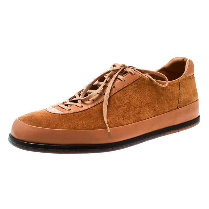 J.M.Weston Beige Suede and Leather Low Top Sneakers Size 42 For Sale at  1stDibs