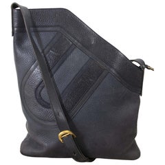 Delvaux Dark Blue 'D' Shoulder Bag