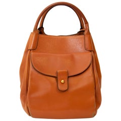 Delvaux "Corail" Camel Leather Shoulder Bag
