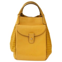 Delvaux "Corail" Yellow Toile De Cuir Shoulder Bag