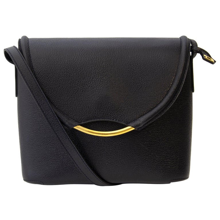 Delvaux Dark Blue Leather Crossbody Bag at 1stDibs