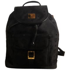 MCM Monogram Visetos 868843 Black Nylon Backpack