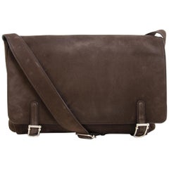 Delvaux Brown Nubuck Trotteur Messenger Bag